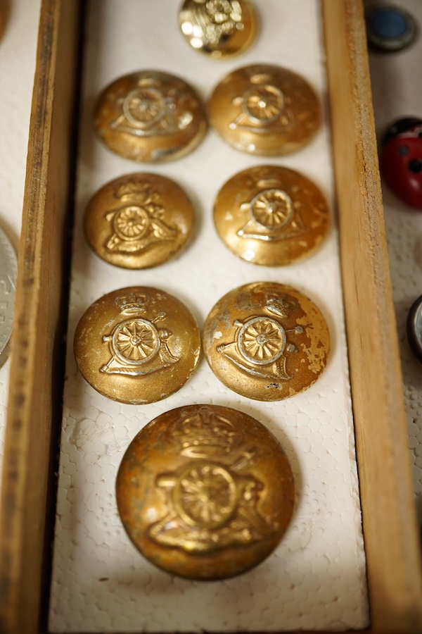 A collection of assorted early to mid 20th century buttons, largest 23mm;, Condition - good